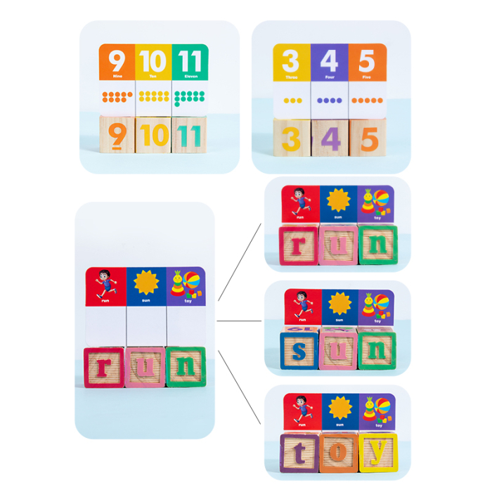 Puzzle Montessori din lemn cu literele alfabetului și potrivire forme [6]