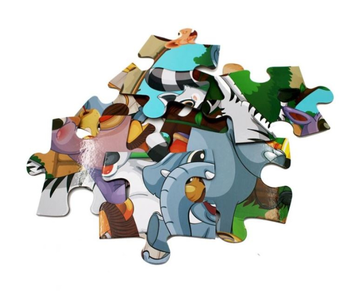 Puzzle Uriaș de Podea cu Animale din Junglă, 48 Piese - 3 ani + [3]