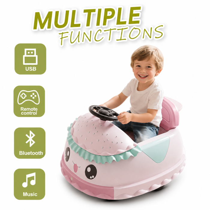 Ride-on electric rotativ 360° cu telecomandă și lumini - Mov [2]