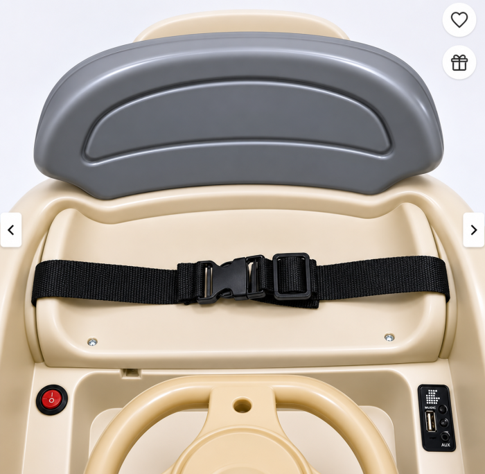 Ride-on electric rotativ 360° cu telecomandă și lumini Bej [5]