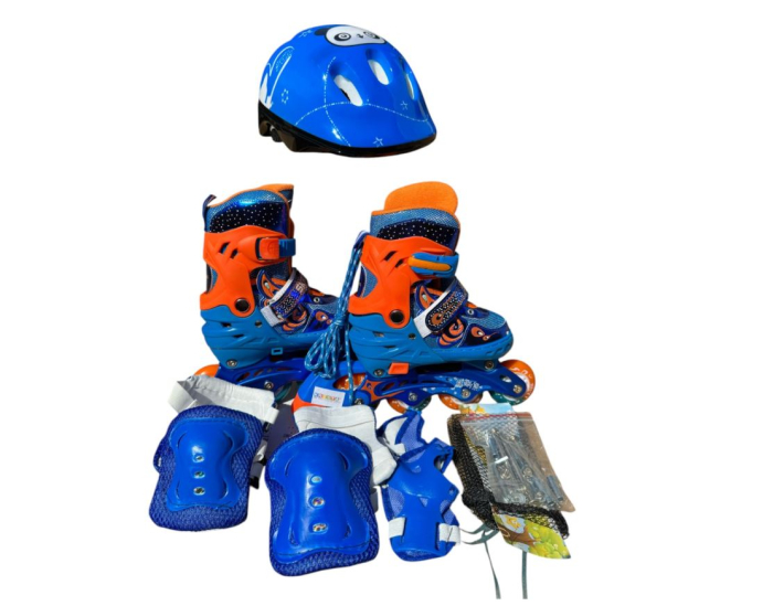 Role copii reglabile 2 în 1 convertibile – Quad & Inline cu protecții - Albastru [4]