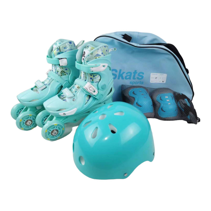 Role reglabile 2 în 1 cu protecții complete ( mărime S ) - Model Panda Turquoise [4]