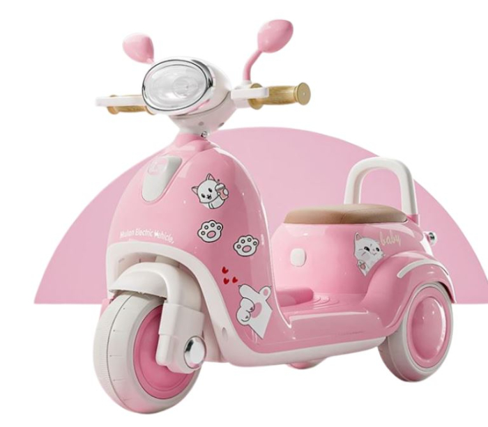 Scuter electric pentru copii cu 3 roți – Model retro roz, 6V [3]