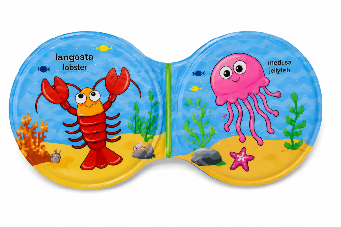 Set 2 cărticele de baie Hippo & Sea Life pentru bebeluși [2]