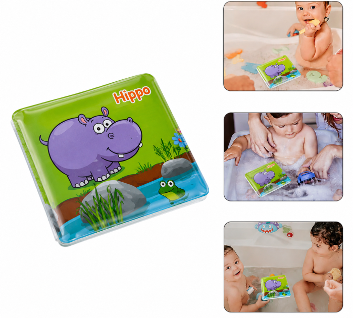 Set 2 cărticele de baie Hippo & Sea Life pentru bebeluși [3]