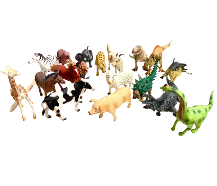 Set 3 in 1 Animale Mari pentru Copii – Jungla, Dinozauri, Ferma (18 piese) [1]