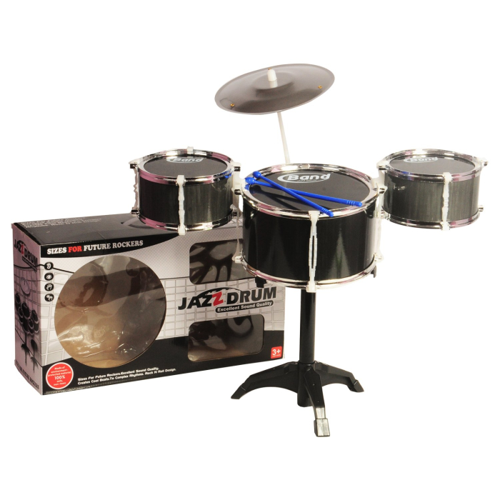 Set 3 tobe Jazz Drum pentru copii cu scaun, cinel și bețe [2]