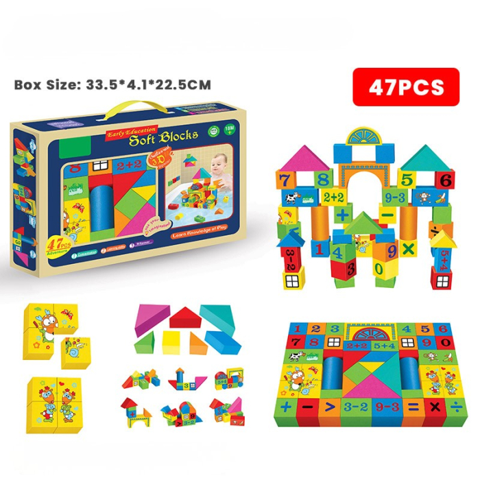 Set 47 cuburi colorate din spumă – Soft Blocks pentru joacă creativă [3]