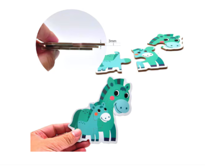 Puzzle educativ din lemn - 6 puzzle animale domestice [5]