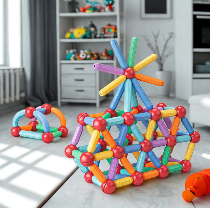 Set bețișoare magnetice pentru construcții creative Magnetic Sticks, 115 piese [2]