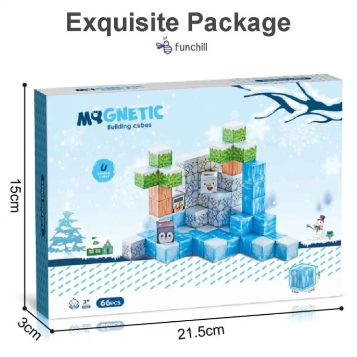 Set Blocuri Magnetice Minecraft „Tema Iarna” – 66 / 93 / 113 piese (Joc STEM) [3]