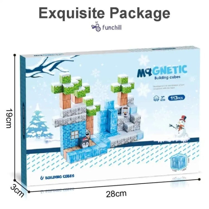 Set Blocuri Magnetice Minecraft „Tema Iarna” – 66 / 93 / 113 piese (Joc STEM) [4]