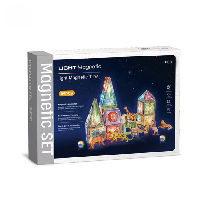 Set Construcție Magnetică 3D cu Lumini – 89-166 piese, Joc STEM pentru Copii 3+ [1]