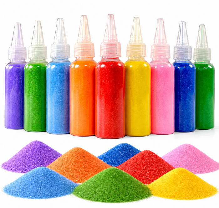 Set creativ pentru copii cu nisip colorat și planșe de pictat, 3+ ani [4]