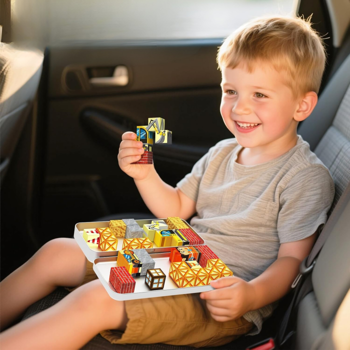 Set Cuburi Magnetice Travel, Joc Construcție STEM 3+ | ZukiToys [4]