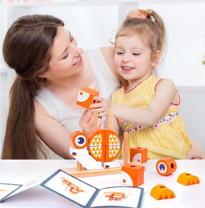 Set cuburi puzzle mari – Leu, Broasca, Vulpe 3 ani+ [4]