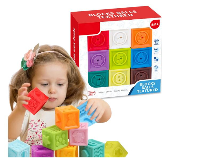 Set cuburi senzoriale pentru bebeluși din silicon moale - 9 piese [3]