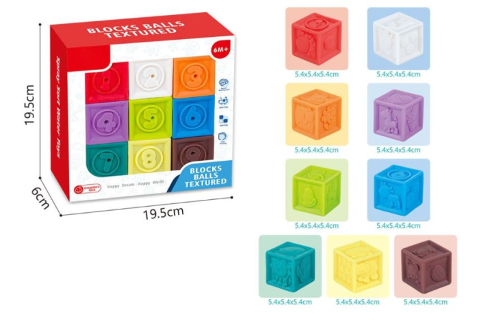 Set cuburi senzoriale pentru bebeluși din silicon moale - 9 piese [4]