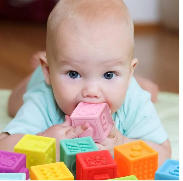 Set cuburi senzoriale pentru bebeluși din silicon moale - 9 piese [2]