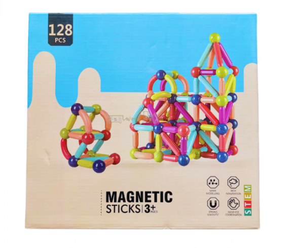 Set de constructie 3D magnetic cu 100/128 de piese – pentru copii de la 3 ani [7]