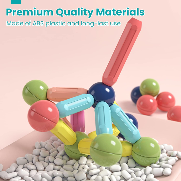 Set de constructie 3D magnetic cu 100/128 de piese – pentru copii de la 3 ani [5]