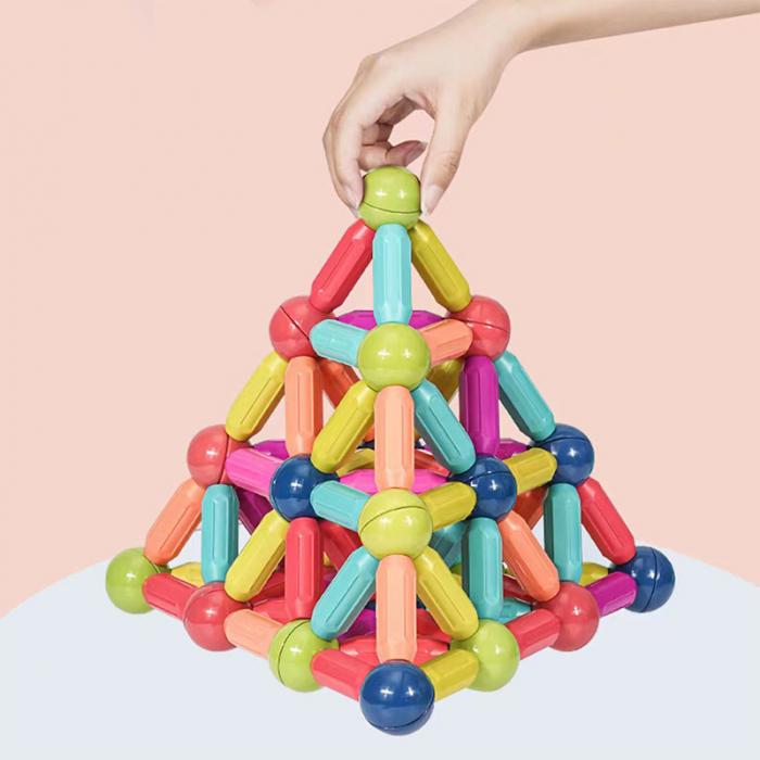 Set de constructie 3D magnetic cu 100/128 de piese – pentru copii de la 3 ani [3]