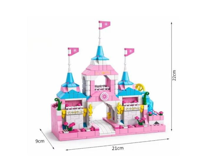 Set de construcție castel roz pentru copii cu 1000 piese [4]