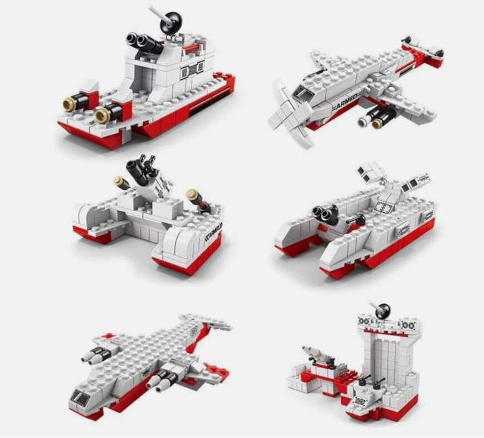 Set de construcție navă militară 6 în 1 cu 1000 piese [2]