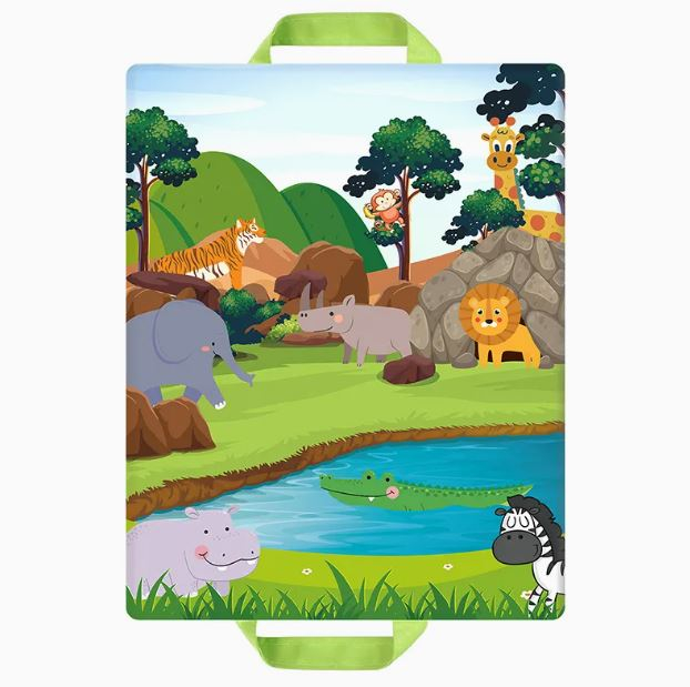 Set de joacă pentru bebeluși cu covoraș textil și 9 animăluțe moi interactive [4]