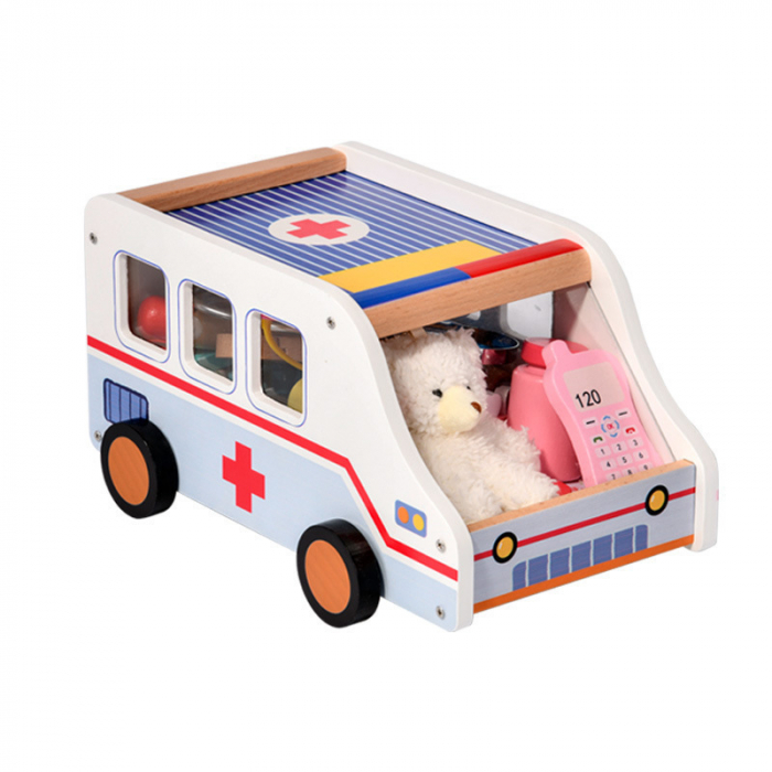 Set doctor si dentist din lemn cu ambulanta educativa copii 3 ani+ [2]