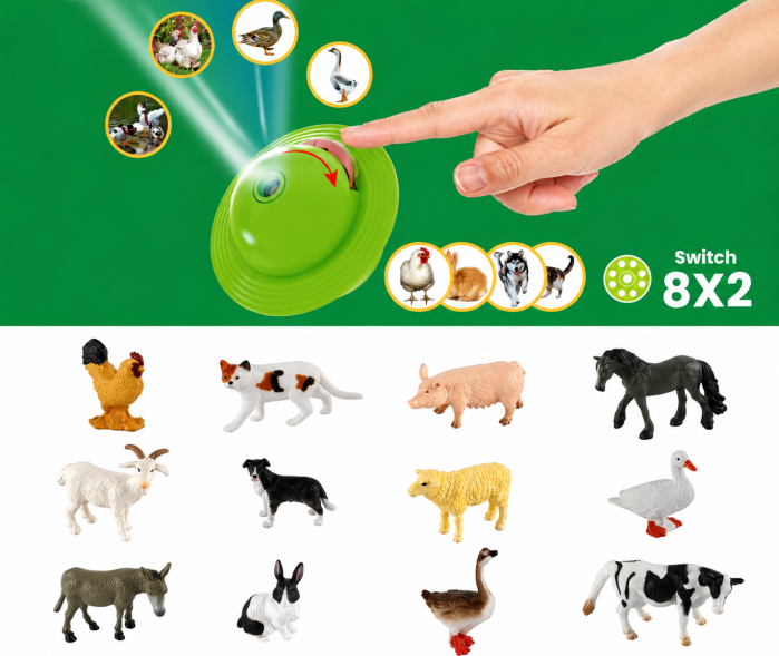 Set educativ animale domestice cu proiector și figurine [2]