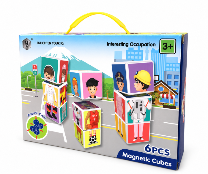 Set educativ cu 6 cuburi magnetice „Descoperă Meseriile” , 3 ani+ [2]