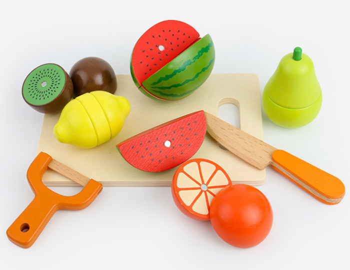 Set educativ de tăiat fructe și legume din lemn [2]