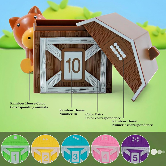 Set educativ montessori de sortat și ordonat „De-a v-ați ascunselea” cu animăluțe de la fermă [5]