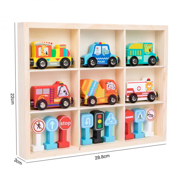 Set educativ trenulet magnetic și semne rutiere 3 ani [1]