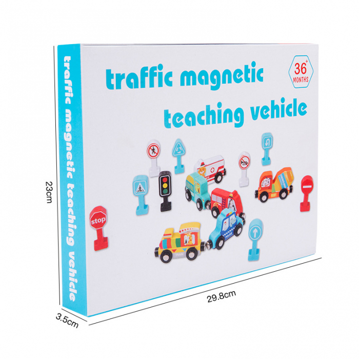 Set educativ trenulet magnetic și semne rutiere 3 ani [5]