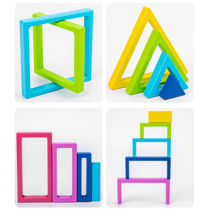 Set forme geometrice din lemn – joc educativ tip Montessori pentru copii [3]
