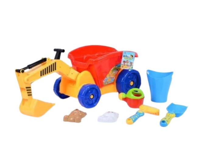 Set jucărie excavator pentru nisip cu accesorii pentru construcții și joacă în aer liber [2]