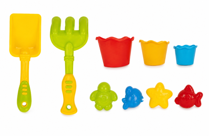 Set jucării de plajă cu roată de apă și accesorii – 6 piese colorate pentru nisip [2]