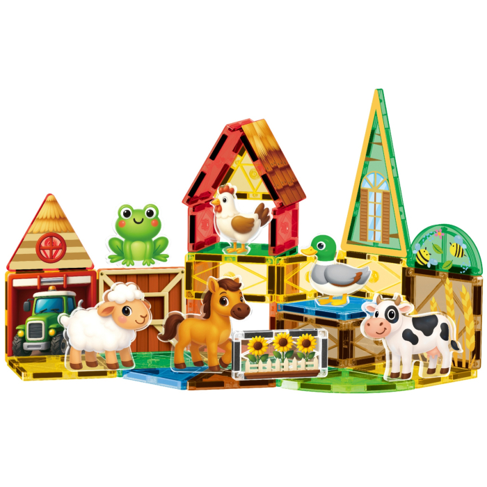 Set magnetic de construcție tip magnetic „Fun Farm Set”, 54 piese [3]