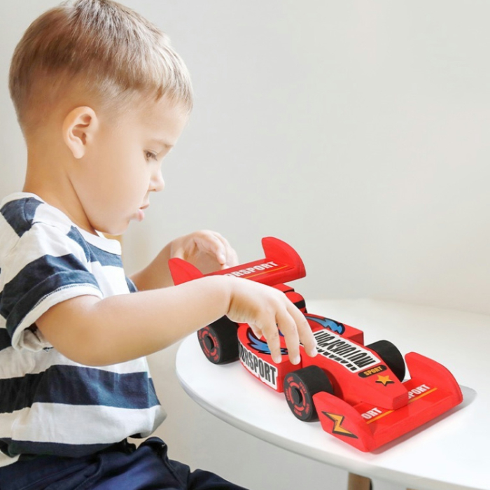 Set mașinuțe din lemn Formula 1 – 3 bucăți cu vopsele și autocolante [5]