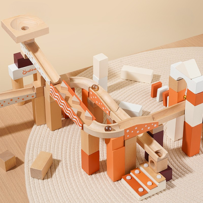 Set piste cu bile din lemn – 80 piese pentru construcții creative și joc educativ [3]