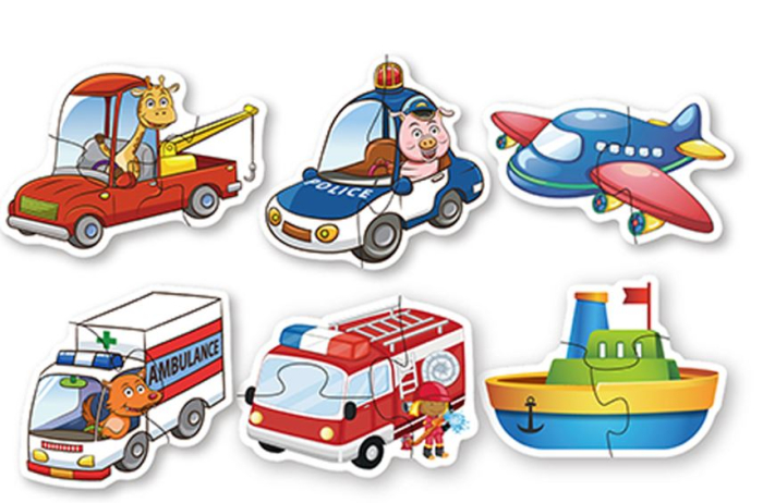 Set puzzle educativ 6 în 1 cu piese mari – echipă de salvare [2]