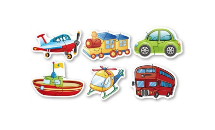 Set puzzle educativ 6 în 1 cu piese mari – mijloace de transport [4]
