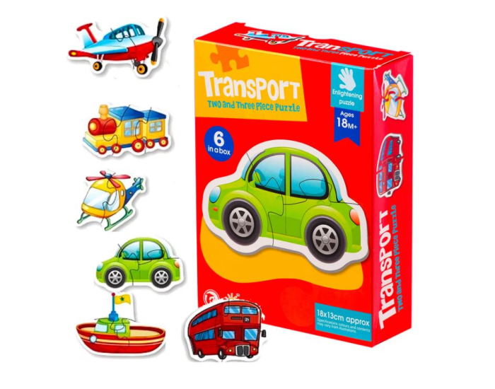 Set puzzle educativ 6 în 1 cu piese mari – mijloace de transport [2]