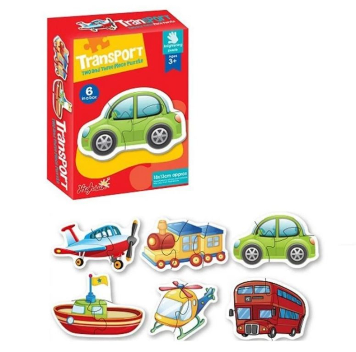 Set puzzle educativ 6 în 1 cu piese mari – mijloace de transport [3]
