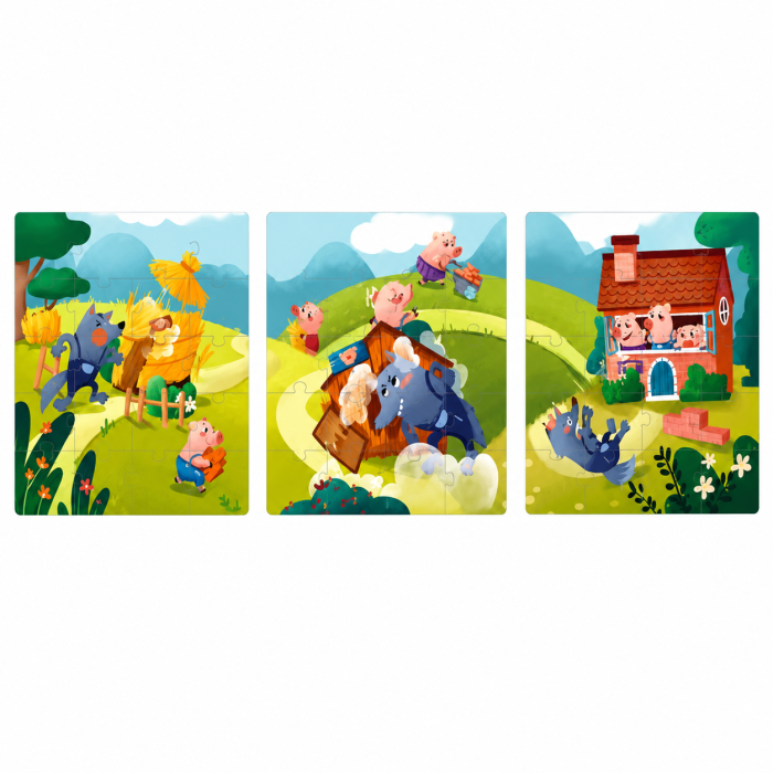 Set Puzzle Magnetic ,, Povestea Celor Trei Purceluși " – 60 Piese [3]