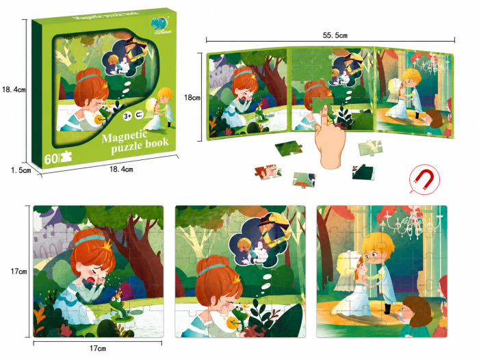 Set Puzzle Magnetic ,,Povestea Prințului Broscoi" – 60 Piese [3]