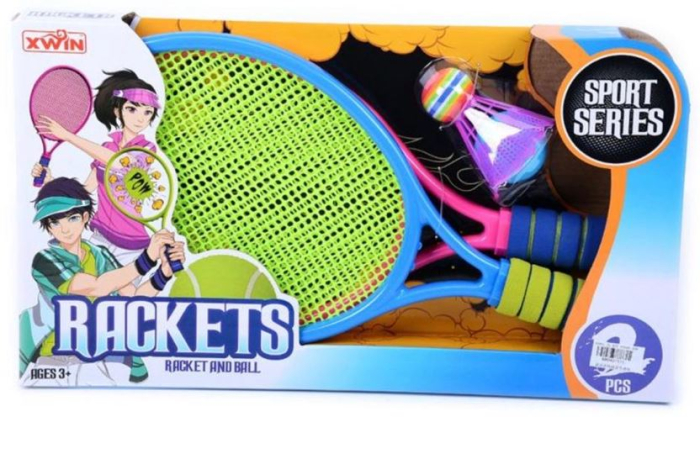 Set rachete tenis pentru copii cu minge și fluturaș pentru badminton [2]
