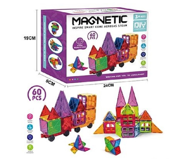Set STEM 3D Magnetic – 60 / 100 / 120 piese, Joc Educativ Constructii 3+ [6]